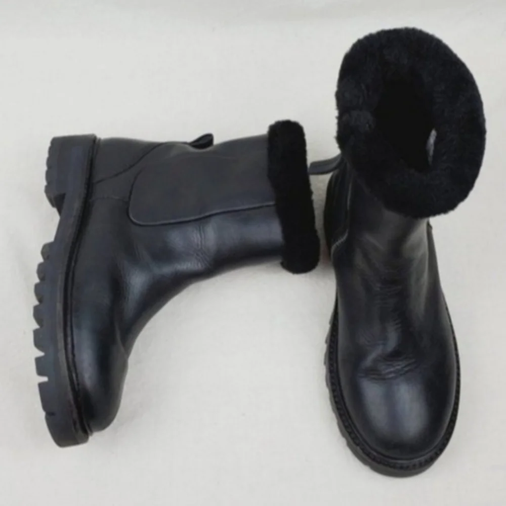 Zara fur top winter boots Size 34